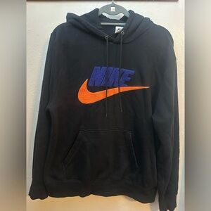 Nike Men's Black Hoodie with Vibrant Logo Size Medium